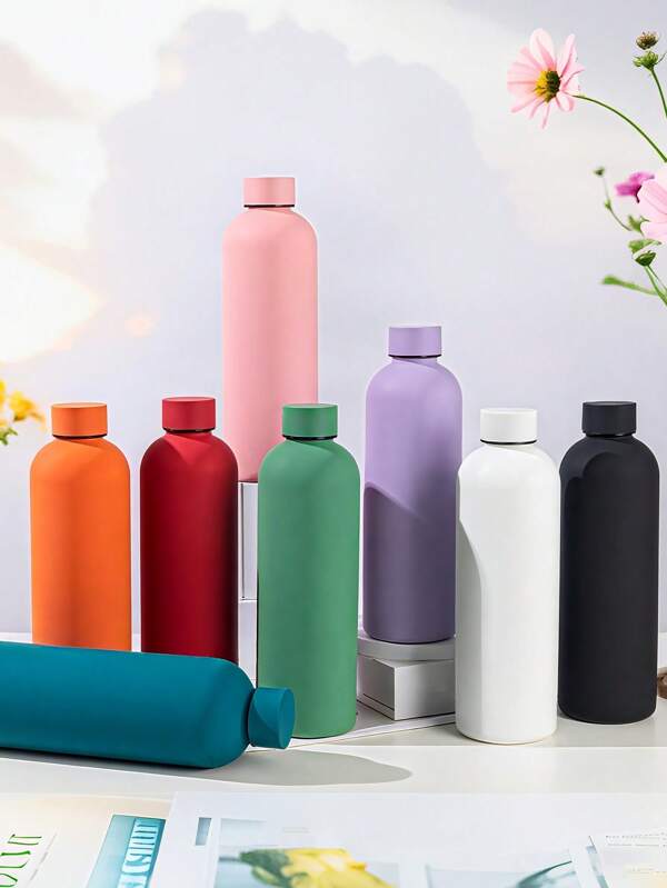 500ml Stainless Steel American Narrow-Mouthed Cup, Portable Vacuum Insulated Water Bottle, Outdoor Sports Frosted Sports Bottle, Large-Capacity Hiking And Mountain Climbing Ideal Party And Gift, Back-To-School Season, Graduation Season, Autumn