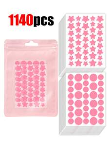 1520片粉色、黑色、白色、蓝色、紫色、绿色星形图案E-Star面部贴纸，拍照和脸部彩绘必备，适用于各种派对、聚会和娱乐活动。每包1140/760/304/160/76片，化妆品，价格实惠，可用于房间装饰、梳妆台、旅行、卧室、化妆配件等。 - 彩色 - 查看 11