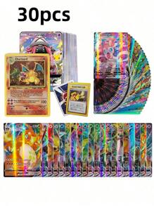 pokemon 300 pièces Pokémon, Cartes Pokémon, (Série V, Vmax, Cartes Rares GX), Cartes de jeux animés, Cadeaux pour fans d'anime, cadeaux de vacances pour adultes, fournitures de fête, accessoires de vacances, fournitures de fête d'anniversaire, cadeaux d'anniversaire, décoration artisanale. Cartes Pokémon rares [Imitation de haute qualité, très abordable et bon marché]