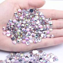 1000pcs Flat Back Resin Rhinestones, Resin Crystals, Round Flat Bottom Resin Gems, For Accessories, Shoes, Clothes, Cosmetics, Bags, Handmade DIY Art Decorations