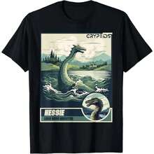 Camiseta con diseño del Monstruo del Lago Ness "Nessie" - Negro - Ver 1