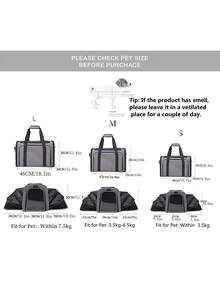便携式猫笼 - 适用于中型猫和体重不超过 15 磅的小型犬的软边猫笼、宠物包、航空认可的旅行犬笼、手持式宠物笼、宠物背包