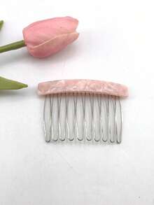 1pc Marble Pattern Elegant Acetate Side Comb, Suitable For Everyday Wear, Headpiece, Accessories - Multicolor - View 9