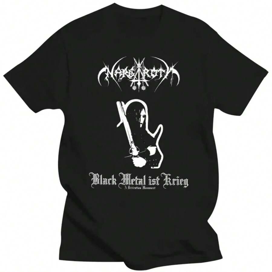 2025 Summer Men Clothing Nargaroth Band Black Metal Ist Krieg 2001 Album Cover T Shirt Tops Graphic T Shirts Harajuku - 黑色 - 查看 1