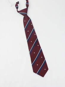 1 Peça Gravata Retrátil de Sarja da Moda, Gravata de Uniforme Escolar de Estudante, Laço, Adequada para Participar da Cerimônia de Abertura, Etc., e Adequada para Combinação Geral Diária.