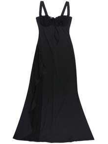 女士时尚优雅收腰高开衩紧身连衣裙黑色派对夏季 - 黑色 - 查看 5