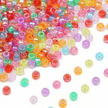399 peças de contas de acrílico de macaron iridescentes, contas espaçadoras, acessórios para artesanato de pulseiras de contas faça você mesmo para fazer joias