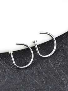 1 Stück hochwertiger D-förmiger Fake Nasenpiercing aus Edelstahl, einfach und personalisiert, 20G nicht durchstochener Körperschmuck ohne Körperpiercing, Anti-Verlust-Design, geeignet für den täglichen Gebrauch von Frauen, mit einem Innendurchmesser von 8 mm/10 mm.