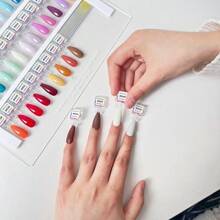 12/50色透明亚克力可拆卸磁性指甲色板展示板美甲UV和油胶展示对比效果板指甲颜色测试展示卡磁性美甲调色板 - 彩色 - 查看 4