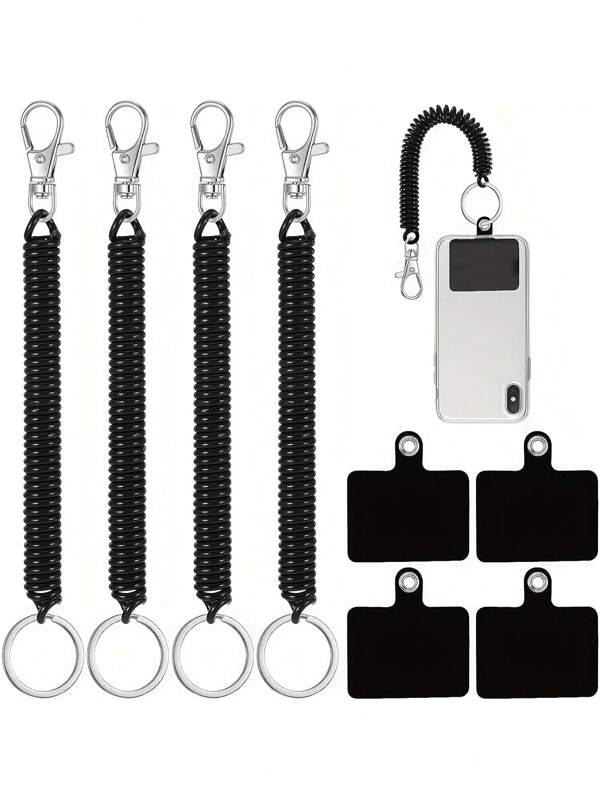 Phone Lanyard Tether Set - Stretch Wrist Strap For Secure Adventure - Anti-Theft Phone Anchor For Hiking, Skiing, Climbing - White - Compatible With IPhone, Most Smartphones