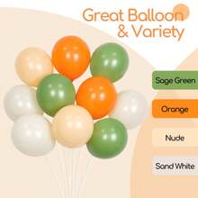 113pcs Little Cutie Orange & White Balloon Arch Set, With Sage Green, Orange, Nude & White Balloons, Suitable For Birthday Party, Baby Shower, Boy/Girl, Kids, Infants, Gender Reveal, Wedding, Room & Party Decorations