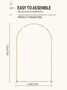 Metal Arch Frame For Wedding Backdrop, Suitable For Wedding, Birthday Party, Graduation Ceremony, Banquet Decoration And Event Decoration - Gold - View 9