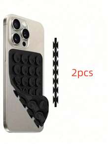 1pc Silicone Phone Sticky Grip Handle, Suction Phone Case Stand, Hands-Free Sticky Phone Handle For Selfie And Video, Mobile Finger Grip Stand