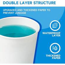 100 Pack 3 Oz Paper Cups For Bathroom, Disposable Mouthwash Cups, Small Paper Cups, For Parties, Picnics, Travel - 3盎司100包 - 查看 5