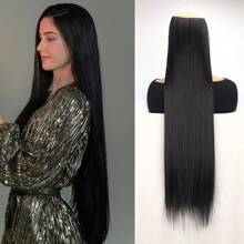 Synthetic 36-Inch Extra-Long Straight Clip-In Hair Extension, Suitable For Women To Wear, Perfect For Carnival.