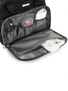 1pc Large Capacity Insulated Mummy Bag With Wet/Dry Compartments, Crossbody And Handheld Design - Black - View 9