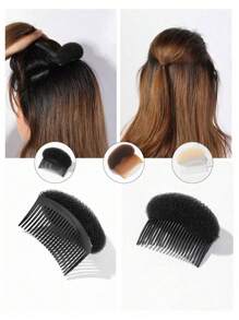 1 buc/2 buc femei burete volum inserții baze de păr fermecător Bump It Up volum inserții pieptene de păr burete coc dischetă de păr accesorii păr maker do beehive păr styler instrument cel mai bun cadou de Crăciun pentru fete, coafare păr, lucruri de păr, accesorii de păr, kit de coafare păr, kit de scule pentru păr, set de coafare