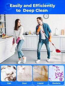 4 Pack Mop Head Replacement Compatible With O-Cedar EasyWring 1 Tank System, Spin Mop Head Replace With 30-58" Handle And Base ,Refills Machine Washable(White,1 Tank) - 藍色 - 查看 10