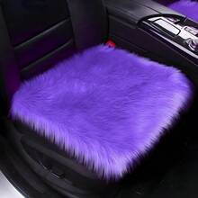 1件装高品质毛绒保暖汽车座椅垫，无靠背仿毛皮套，女士汽车配件