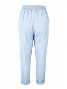 Women's Ordinary Casual Pocket Button Knot Daily - 淺藍色 - 查看 4