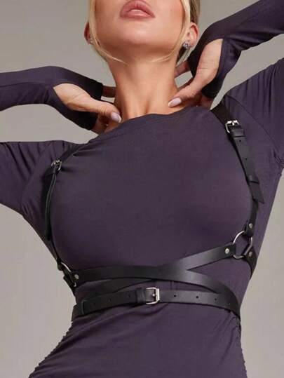 1pc Women's Dark Punk Style X-Back Sexy Harness, Suitable For Daily Wear, Dates, Parties And Other Occasions