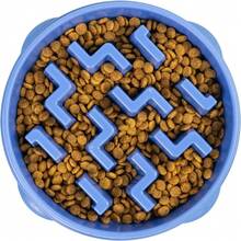 Outward Hound Fun Feeder Slo Bowl, Large Slow Feeder Dog Bowl, 4 Cups, Purple - Màu xanh lam - Xem 1