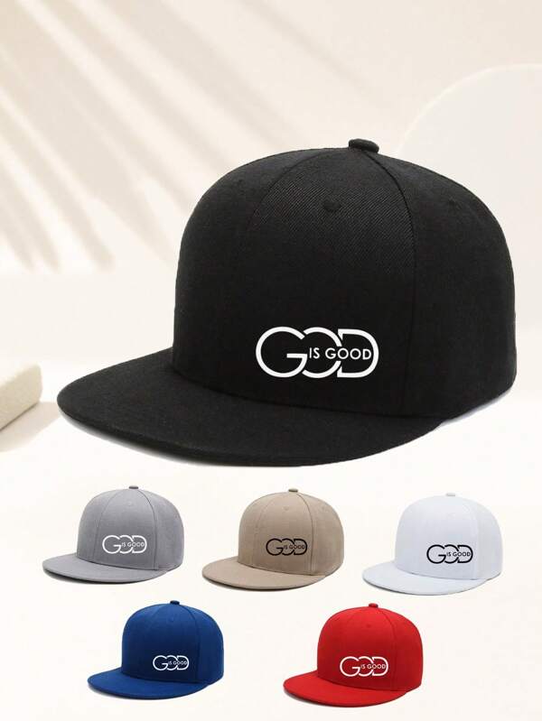 1 Pieza de Gorra de béisbol universal estampada con "DIOS ES BUENO", Gorra de béisbol de ala plana estilo hip hop, Sombrero para el sol ajustable y elástico, Apto para viajes, vacaciones, deportes, playa, campus, cruceros, estilo Y2K, gorra de papá, gorra de mamá, mejor regalo para fiestas.