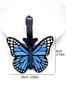 1pc Butterfly Luggage Tag, Travel Accessory, Silicone Fashion Handbag Label, Suitable For Outdoor Travel Carrying