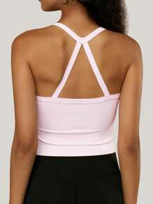 Yefecy Sutien sport cu push-up pentru femei, vestă de fitness, respirabilă, cu spate îngroșat, pentru alergare, sport, pentru femei active