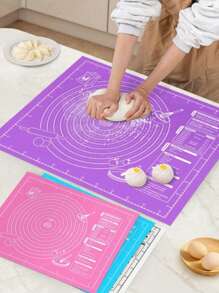 1pc Kneading Mat - Non-Stick, Easy To Clean - Available In Blue/Purple/White/Pink, Easy To Clean, Suitable For Biscuits, Dough, Cake Baking, Essential Baking Tools For Chinese Pastries, Great For Christmas, Easter, Thanksgiving, Kneading Mat, Easy To Clean And Store, Heat Resistant, Available In Blue/Purple/White/Pink, With Cake Size Ring, Suitable For Making Cakes, Dough, Biscuits, Baking, Essential Tools For Home Baking
