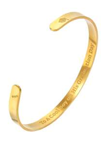 1pc Stainless Steel "Happy Graduation 2025" Adjustable C-Shape Bangle Bracelet, Fashion For Men And Women, Suitable For Daily Wear, Gatherings And Parties