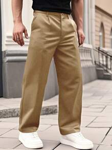 Pantalones sueltos casuales con bolsillos y pierna ancha para hombres