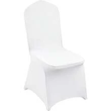100 Pcs White Chair Covers Polyester Spandex Chair Cover Stretch Slipcovers For Wedding Party Dining Banquet Flat-Front Chair Covers