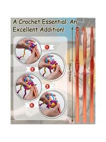 EDCUEBE7 2.0-10.0 Aluminum Alloy Crochet Hooks 14pcs/Set, Colorful Ergonomic Crochet Needles For Arthritis, Knitting, Yarn Crafting (Random Colors) - Multicolor - View 6