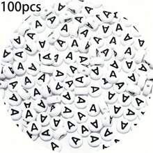 100/200/300/500/1000pcs Acrylic Letter Beads Jewelry Making Kits, Bohemian Style Beads For DIY Bracelets, Necklaces, Keychains - Hollow Letter Beads Mixed With Game & Friendship Themed Beads - Black and White - View 42