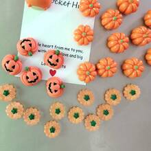 11 件可爱万圣节南瓜冰箱贴 - 可爱塑料椭圆形白板和冰箱贴纸，装饰厨房和家庭办公室配件，磁性装饰 | 俏皮设计 | 耐用塑料