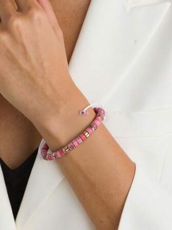 1 Piece Of Exquisite And Fashionable Hand-Woven Bracelet Natural Stone Beaded Adjustable Bracelet Suitable For Women's Festival Wear As A Gift