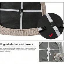 Seat Covers For Dining Room Chair Seat Slipcovers Kitchen Chair Covers (Beige, 4 Pcs) - 防水卡其色 - 查看 10