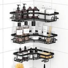 ORGANIZADOR 3 ESTANTES ESQUINEROS ACERO INOXIDABLE - Negro - Ver 1