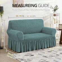 Armchair Slipcover Burgundy Armchair Covers Easy Fitted Sofa Couch Cover Universal High Stretchable Durable Furniture Protector With Skirt Country Style (1 Seater Wine Red) - Sage - View 6