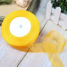50 Yards/Roll 25mm Width Organza Ribbons For Christmas Wedding Party Decoration Gift Wrapping DIY Ribbons Crafts - Multicolor - View 14