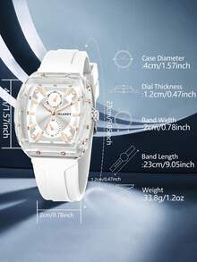 1 件男士白色表带时尚休闲运动简约表盘石英手表，适合日常佩戴或送给朋友的节日礼物