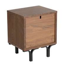 COZAYH Farmhouse 2-Drawer Nightstand, Accent Wooden Nightstand With Circle Pattern And Radioactive Wood Lines, Mid-Century Nightstand For Bedroom, Natural Wood Color - Tủ đầu giường 2 ngăn kéo - Xem 9