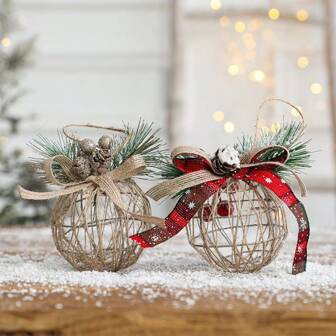 Christmas Decoration Accessories - Hollow Iron Ball Ornaments For Christmas Tree