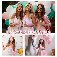 6/3/1件套 - 女孩生日绶带、女孩生日皇冠、女孩生日丝带、女孩生日头带、女孩生日发箍、女孩生日眼镜、生日女王时尚眼镜、生日派对礼品、闪亮时尚、生日派对用品 - 彩色 - 查看 10