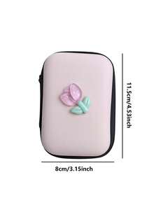 6 piezas Funda protectora para cargador de teléfono con patrón de tulipanes rosa/lila claro, bolsa organizadora de cable de datos - tulipán - Ver 7