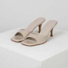 Sandali da donna con tacco quadrato in taglie forti, alla moda, con zeppa sottile per uso esterno, infradito realizzati in un unico pezzo, all'ingrosso