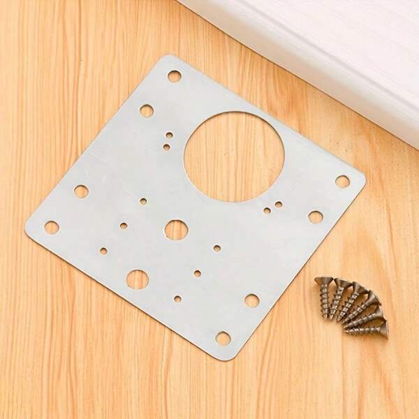 Edelstahl Scharnier Reparaturplatte Kit - 9cm x 9cm, langanhaltend Befestigungsplatte mit 6 Schrauben für Schrank- und Schubladentüren - einfache Installation, ideal für Küche und Möbelreparatur