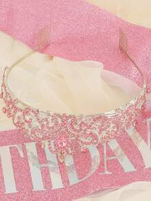 6/3/1件套 - 女孩生日绶带、女孩生日皇冠、女孩生日丝带、女孩生日头带、女孩生日发箍、女孩生日眼镜、生日女王时尚眼镜、生日派对礼品、闪亮时尚、生日派对用品 - 彩色 - 查看 7