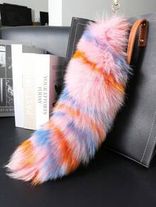 1pc Animal Party Plush Tail Keychain, Cosplay Tail For All Seasons School Cartoon Car Accessories Cute Goth Y2k - Multicolor - View 30